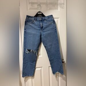 American Eagle Outfitters Ripped Straight Leg Blue Jeans